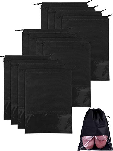 SATINIOR 12 Pieces Large Travel Shoe Bag with Transparent Window, X-Large