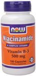 Now Foods Niacinamide 500mg Vitamin B-3 Capsules 100-Count