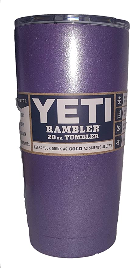 Yeti Rambler Tumbler 20-ounce, Stainless Steel, with New Magslide Lid, Custom Colors (Frosted Purple)