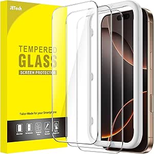 JETech Screen Protector for iPhone 16 Pro Max 6.9-Inch, Tempered Glass Film with Easy Installation Tool, Case-Friendly, HD Clear, 3-Pack