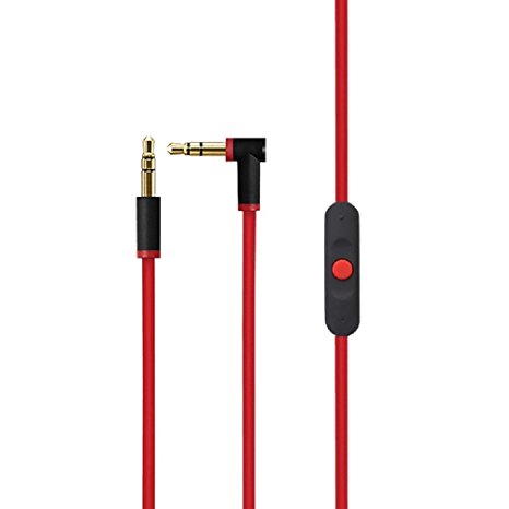 New 2.0 Version Replacement Cable Wire With Control Talk For Monster Beats,Haoos Cable Extension with talk Control For Headphones, Speakers, Smartphones, Car Stereos, Beats, iPod, iPhone, iPad (Red)