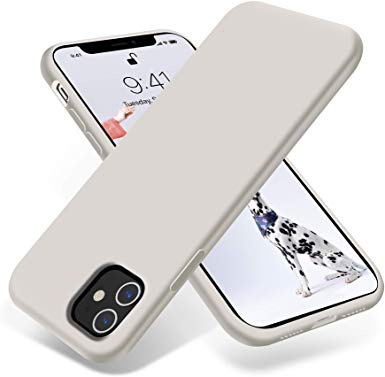 OTOFLY iPhone 11 Case,Ultra Slim Fit iPhone Case Liquid Silicone Gel Cover with Full Body Protection Anti-Scratch Shockproof Case Compatible with iPhone 11 (White Stone)