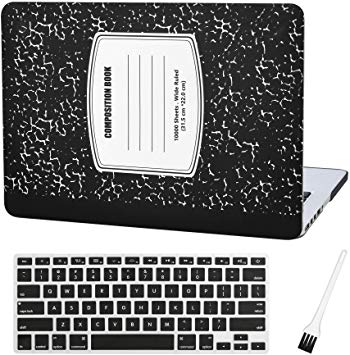 Laptop Plastic Hard Case A1425 A1502 Macbook Pro 13 inch Cover Hard Case Sleeve (Macbook Retina 13 Inch A1425 & A1502) with Macbook Pro 13 Silicon Keyboad Cover and Dust Brush (Notebook Pattern-Black)