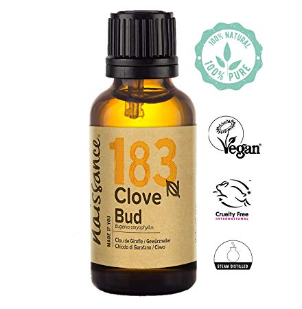 Naissance Clove Bud Essential Oil (no. 183) 30ml - Pure, Natural, Cruelty Free, Steam Distilled and Undiluted - for Use in Aromatherapy & Diffusers