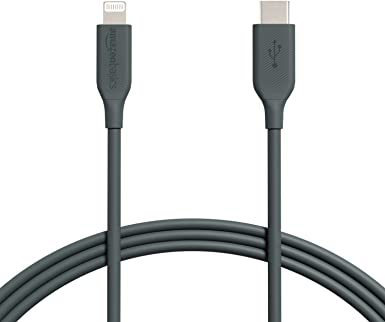 AmazonBasics USB-C to Lightning Cable, MFi Certified Apple Charger for iPhone 11 Pro/11 Pro Max - Midnight Green, 6-Foot (Durability Rated 4,000 Bends)