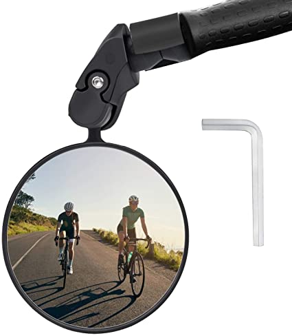 Keten Bike Mirror, 360°Rotatable Bicycle Rear View Bar End Convex Mirror, Cycling Accessories for Road Bikes, MTB, E-bikes and More (1 pc)