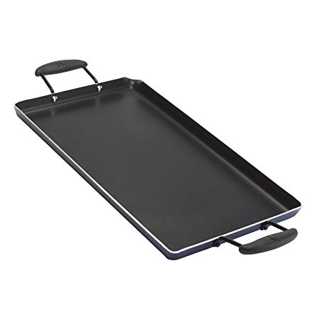 Vasconia Double Burner Aluminum 10-Inch X 18-Inch Non-Stick Griddle, Black