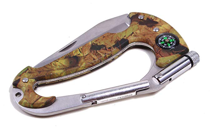 FlashingBoards Outdoor Multi-Purpose Carabiner with Pocket Knife