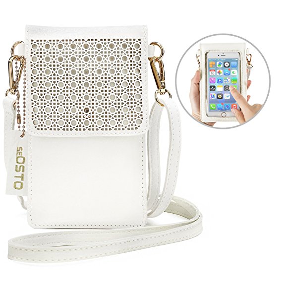 seOSTO Small Crossbody Bag Cell Phone Purse Wallet with 2 Shoulder Strap Handbag for Women Girls