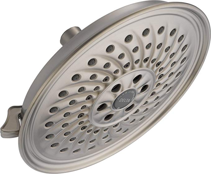 Delta 52687-SN   H2Okinetic 3-Setting Rain can Shower Head, Satin Nickel