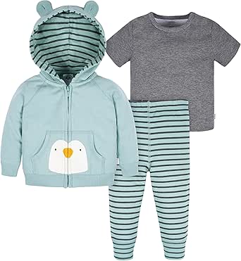 Gerber Baby Boys Toddler Zip Hoodie & Joggers Clothing Set