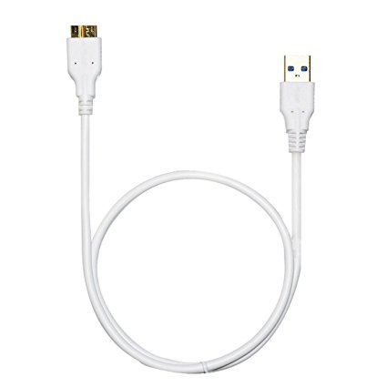 VCZHS Micro B USB 3.0 Data Sync Charger Cable (6Feet-White)