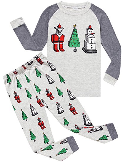 Dolphin&Fish Boys Christmas Pajamas Little Kids Pjs Sets 100% Cotton Sleepwears Toddler Clothes