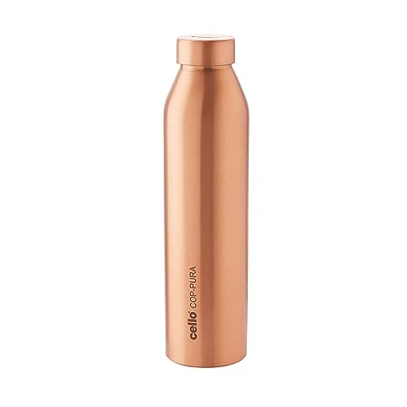 Cello Cop-Pura Moksha Copper Water Bottle, 1000ml, 1 Piece, Copper