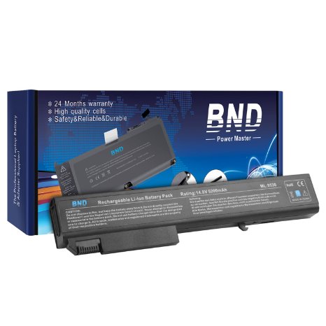 BND High Performance with Samsung Cells Laptop Battery for HP EliteBook 8730w 8730p 8530p 8530w 8540w Mobile Workstation  ProBook 6545b - fits PN 458274-421  484788-001  493976-001  501114-001  HSTNN-LB60  HSTNN-OB60  HSTNN-XB60  KU533AA - Same Size and Shape as an OEM Battery - 24 Months Warranty 8-Cell 5200mAh7696Wh