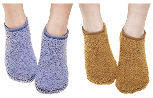 CEAJOO Women's Fluffy Socks Non Skid with Grippers Fuzzy Winter Warm 2 Pack