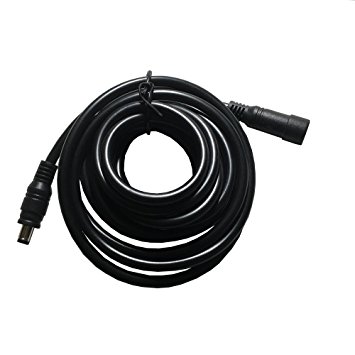 Hanvex HDX12 12ft 18AWG 2.1mm x 5.5mm DC Plug Extension Cable for Power Adapter, Black, Heavy Duty