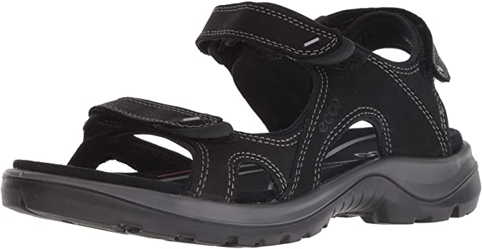 ECCO Women's Yucatan outdoor offroad hiking sandal limited, black yak leather