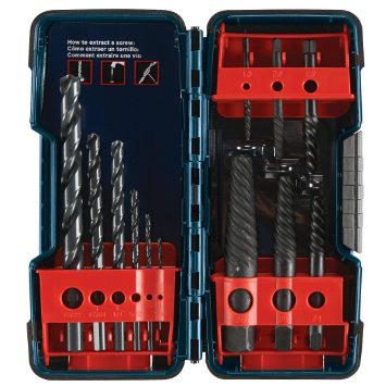 Bosch B46215 12 Piece Screw Extractor and Drill Set, Black Oxide