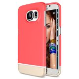 Galaxy S6 Edge Case Maxboost Vibrance Series Samsung Galaxy S6 Edge Case Lifetime Warranty Protective SOFT-Interior Scratch Protection Metallic Finished Base with Vibrant Trendy Color Slider Style Hard Cases for Samsung Galaxy S6 Edge - Italian Rose  Champagne Gold