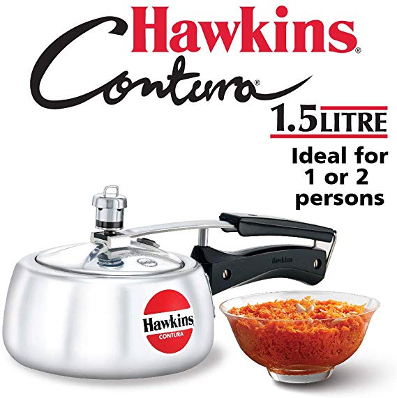 Hawkins HC15 Contura 1.5-Liter Pressure Cooker, Small, Aluminum