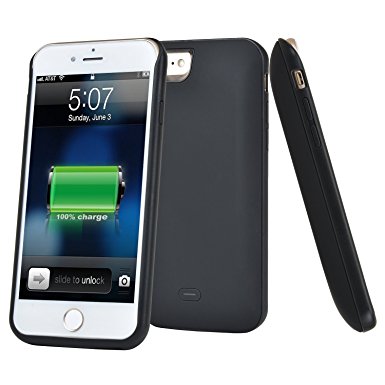IPhone 7 Plus Battery Case Kunter 7500mAh Rechargeable Extended Battery Charging Case for IPhone 7 Plus (5.5 inch) External Battery Charger Case Backup Power Bank Case (Black)