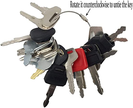 21 Keys Heavy Equipment Key Set/Construction Ignition Keys Set for Massey Ferguson Bobcat Hitachi Hyundai Case New Holland