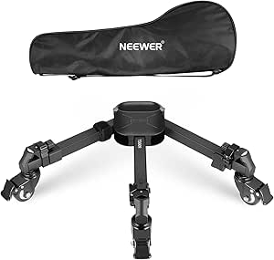 NEEWER Photography Tripod Dolly, Quick Lock Release Camera Dolly with 2" Rubber Wheels, Telescopic Legs, Handle & Bag, 33lb Heavy Duty for DSLR Cameras Camcorder Photo Video Recording, TS009