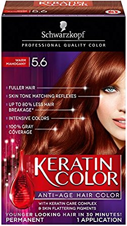 Schwarzkopf Keratin Hair Color, Warm Mahogany 5.6, 2.03 Ounce