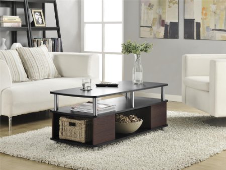 Altra Furniture Carson Coffee Table with Storage, Cherry and Black Finish