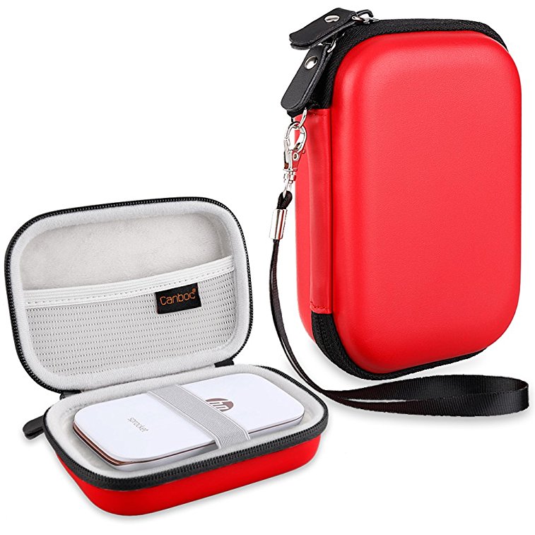Canboc Shockproof Carrying Case Storage Travel Bag for HP Sprocket Portable Photo Printer / Polaroid ZIP Mobile Printer Protective Pouch Box,Red