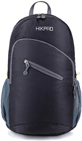 Hikpro Ultralight Packable Travel Backpack   Large   Best Foldable Hiking Daypack Ultra Lightweight Outdoor Travel Camping Biking School Backpacking / Perfect for Men and Women   Light Weight Handy Folding Air Travelling Backpacks 8 Oz Only