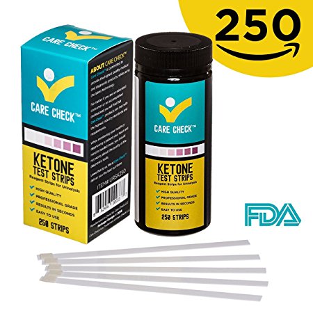 Care Check Ketone Test Strips - Great for Diabetics and Ketogeinc Paleo and Atkins Diet, 250 Urine Strips