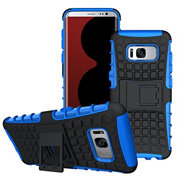 Case Collection® Stylish Heavy Duty Shock Proof Armour Dual Protection Cover with Built-in Kickstand Case For Samsung Galaxy S8