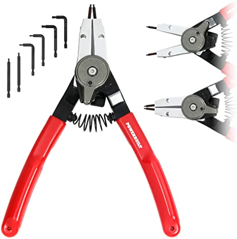Alltrade 941456 Combo Switch Int/EXT Snap Ring Pliers, Red