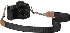 MoKo Camera Strap, Cotton Woven Camera Strap, Adjustable Universal Neck & Shoulder Strap for Video Camcorder, Binoculars, and Nikon/Canon/Sony/Minolta/Panasonic/SLR/DSLR Digital Cameras, Black