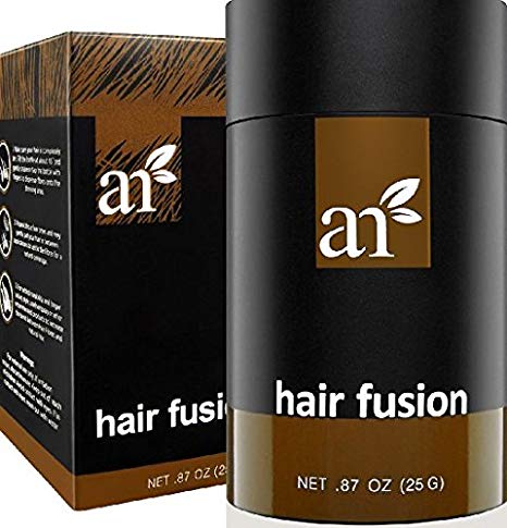 ArtNaturals Hair Fusion - Light Brown - Hair Building Fibers to fill Thinning, Sparse or Balding Areas - Made of natural, colored Keratin Fibers that blend undetectable into existing hair