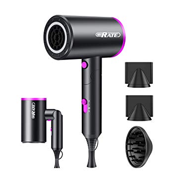 SHRATE Hair Dryer with Inner Tube Design, 1800 W Professional Salon Negative Ions Ionic Blow Dryer with Powerful AC Motor, with 3 Speeds Include One Cold Settings/Temperature Adjustment Button