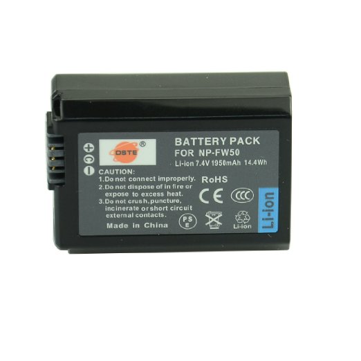 DSTE® NP-FW50 Rechargeable Li-ion Battery for Sony Alpha NEX-3, NEX-3N, NEX-5, NEX-5R, NEX-5N, NEX-6, NEX-7, NEX-C3, NEX-F3, SLT-A33, SLT-A35, SLT-A37, SLT-A55V