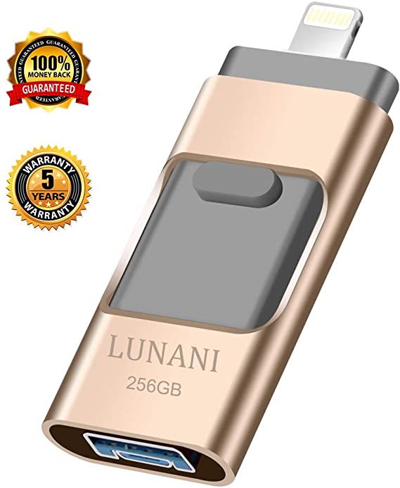 USB Flash Drive for iPhone_ LUNANI iPhone Flash Drive 256GB photostick Mobile for iPhone USB 3.0 iPhone External Storage,Android,PC Photo iPhone Picture Stick