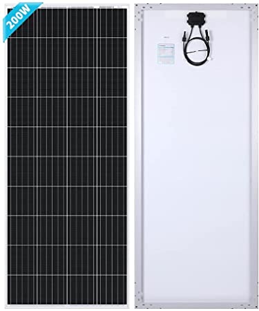 Renogy 200watt Solar Panel 12v Solar Panel System, RV Soalr Panel 200w of Monocrystalline High Efficiency Module for RV Trailer Camping Off Grid Photovoltaic System