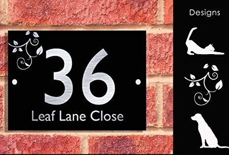Executive Address Plaque | House Numbers | Black and Silver