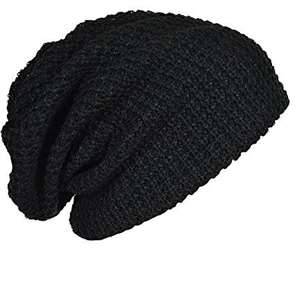 Mens Slouchy Long Beanie Knit Cap for Summer Winter Oversize