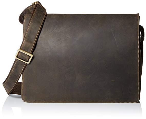 Visconti Visconti Leather Distressed Messenger Bag Harvard Collection, Brown, One Size