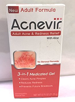 Acnevir Adult Formula Acne & Redness Relief 3-in-1 Medicated Gel, 0.75 Oz.