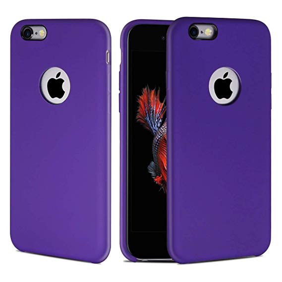 CellEver iPhone 6 / 6s Case, Liquid Guard Silicone Rubber Shockproof Case with Soft Microfiber Cloth Cushion for Apple iPhone 6 / 6S (H-Purple)