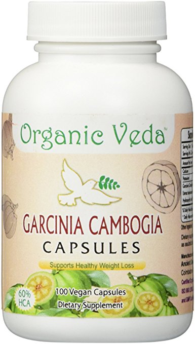 Organic Garcinia Cambogia Extract 100 Veg Capsules. 100% Pure and Natural Raw Herb Super Food Supplement. Non GMO, Gluten FREE. US FDA Registered Facility. Kosher Certified Vegetarian Capsule. All Natural!