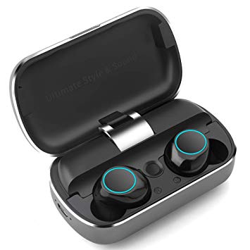 Wireless Headphones Bluetooth 5.0 Stablest Connection, 1800mAh Charging Case True Wireless Earbuds Dual Microphone, 5 Hours Playtime Bluetooth Earbuds Mono & Stereo Modes, Noise Cancelling Headphones