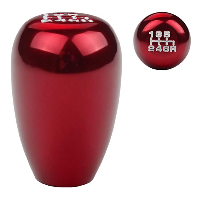 Dewhel JDM Racing Type R style 6 speed 6MT Manual Gear Stick Shift Knob for HONDA CIVIC Accord S2000 Acura INTEGRA (Red)