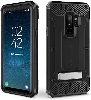 Evocel Explorer Series Pro Compatible with Galaxy S9  Plus (SM-G965) Heavy Duty Protection Rugged Holster Case with Kickstand – Black